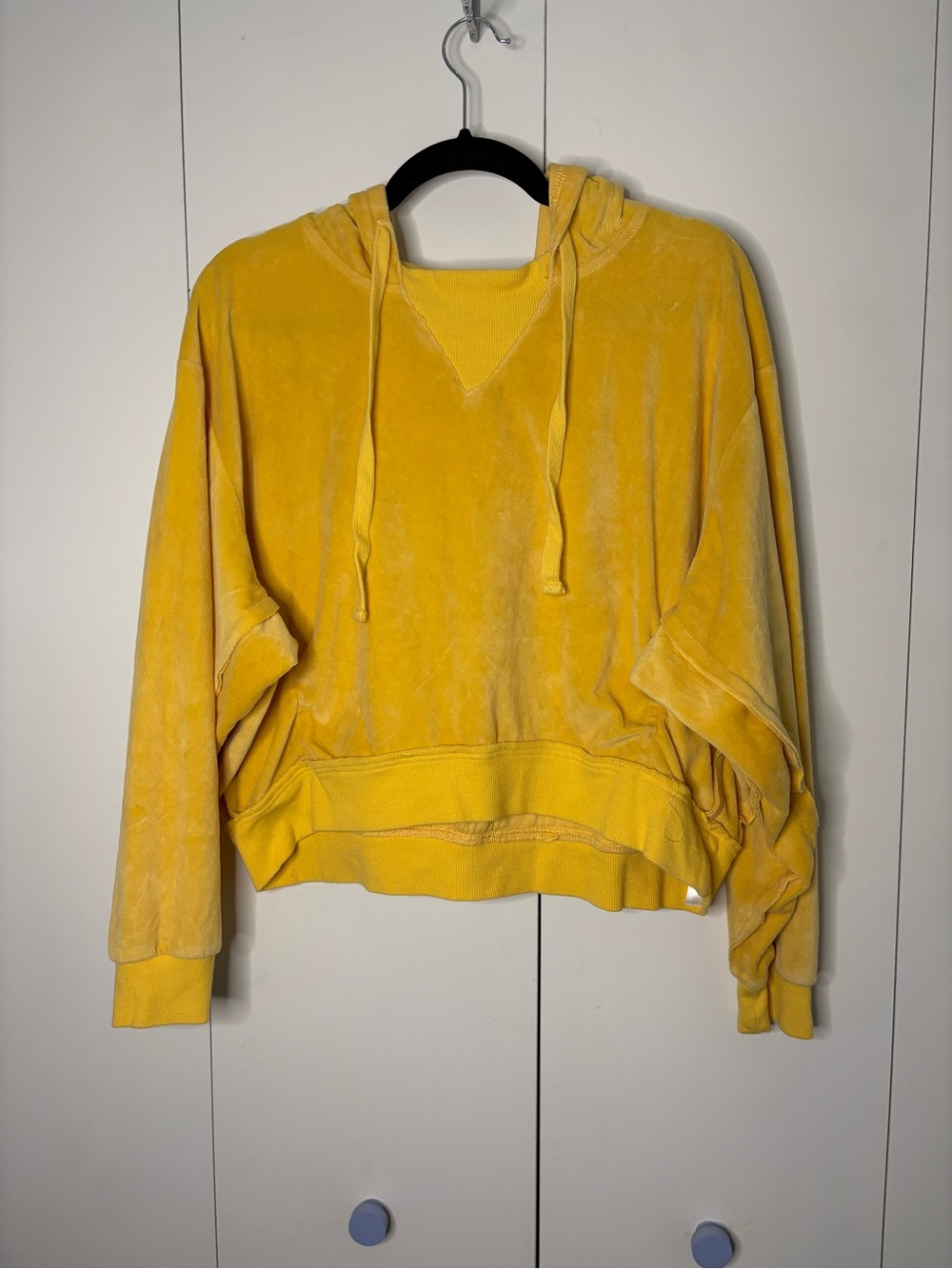 Urban Outfitters out from under Crushed Velvet Hoodie yellow S